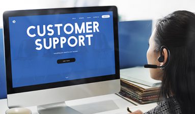Customer care webpage interface word